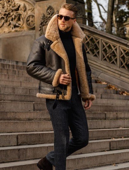 Filip | Premium Shearling Leather Aviator Coat