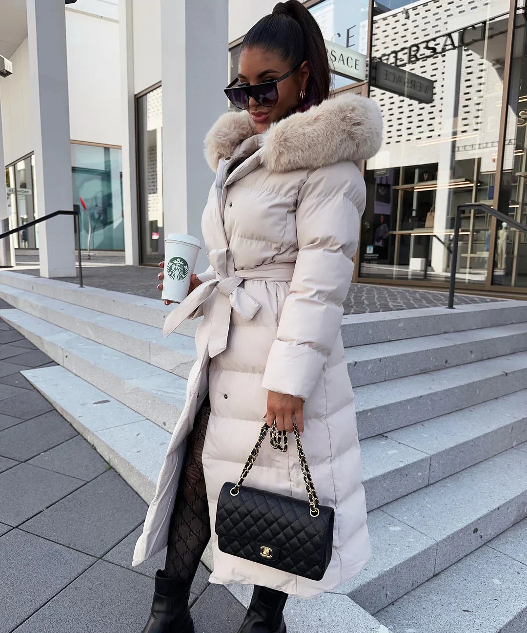 Alina | Maxi Winter Jacket with Fur Collar