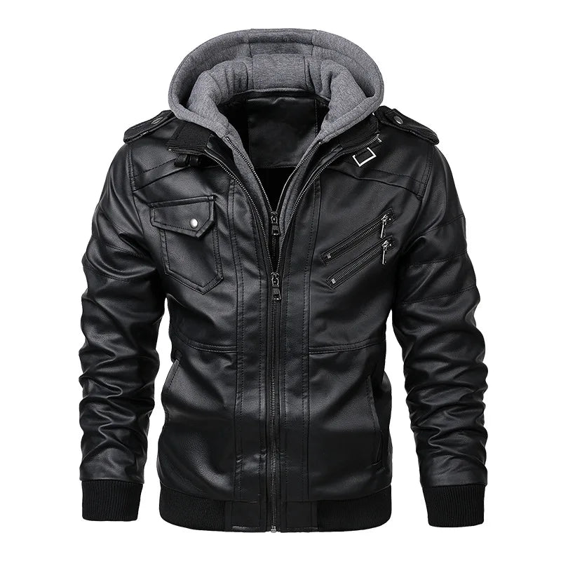 Jacob | Hooded leather jacket