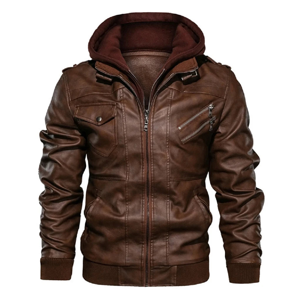 Jacob | Hooded leather jacket