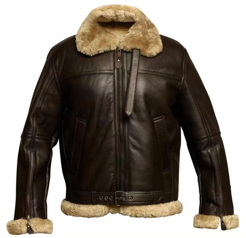 Filip | Premium Shearling Leather Aviator Coat